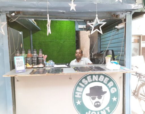 Kumdesh Gupta, Street Vendor, at his stall in Vasant Vihar in Delhi